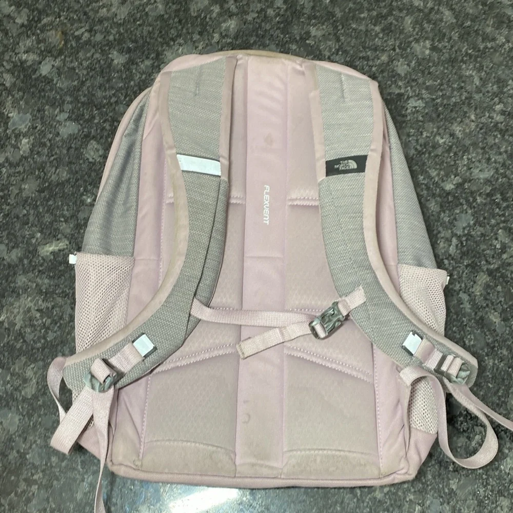 The North Face Jester Backpack Purple Grey Hiking School Travel